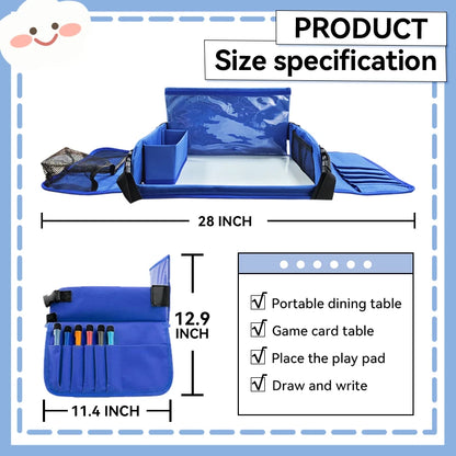 Kids Travel Seat Tray for Car Children'S Toy Storage Table Drawing Board Safety Tray Dining Beverage Rack Road Trip Activities